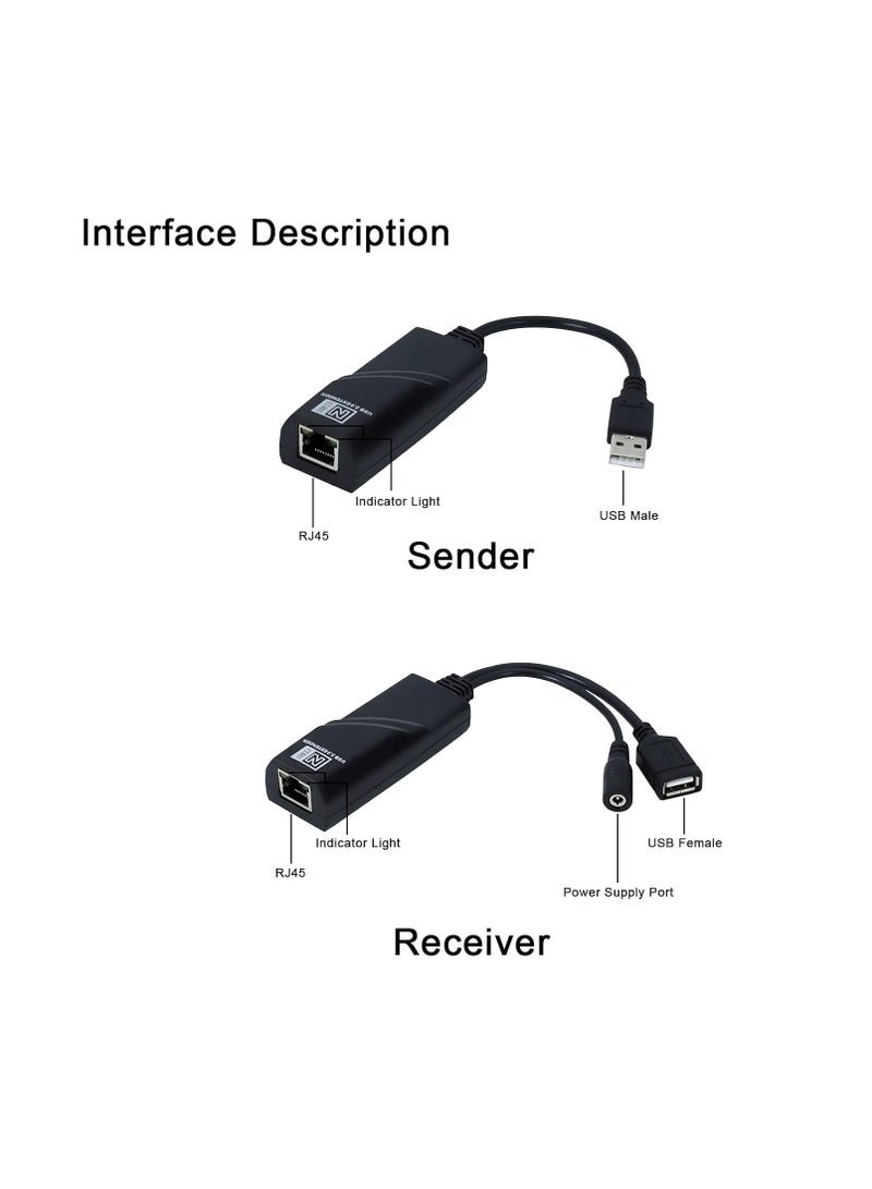 USB 2.0 Extender To RJ45 Over Cat5 Cat5E Cat6 Upto 328 Ft, Plug and Play, No Driver Needed  - Image 2