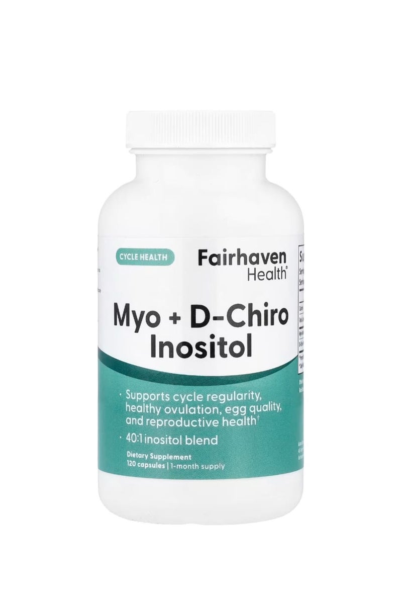 fairhaven health Myo + D-Chiro Inositol 120 Capsules - Image 1