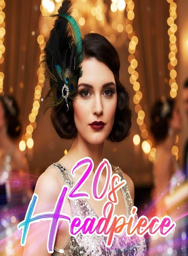GORTIN 1920s Flapper Headband Roaring 20s Feather Headpiece Light up Peacock Feather Hair Accessories for Women - Image 5