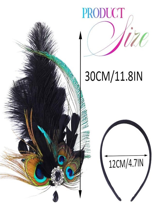 GORTIN 1920s Flapper Headband Roaring 20s Feather Headpiece Light up Peacock Feather Hair Accessories for Women - Image 4