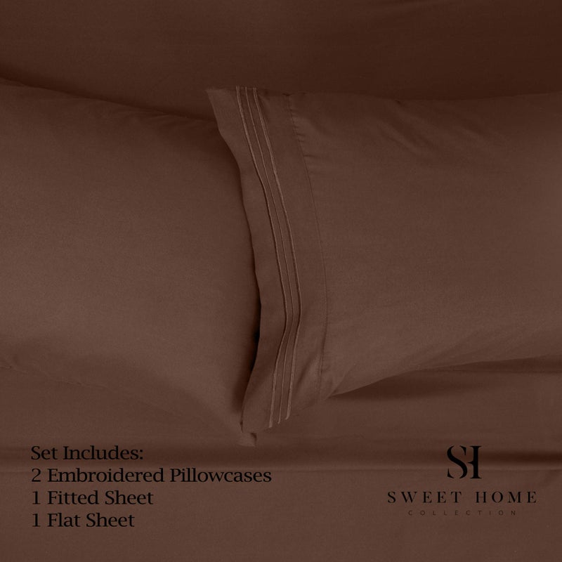 Sweet Home Collectio 1500 Supreme Collection RV Short Queen Sheets Set  Brown - Short Queen Bed Sheets for RV Camper Mattress  1500 Supreme Collection Soft Sheets  RV Queen Size  Brown  - Image 2