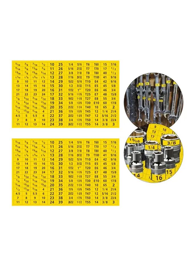 Black 360 Sheet Set Mechanical Socket Labels For Fast Identification Toolbox Organization - Image 5