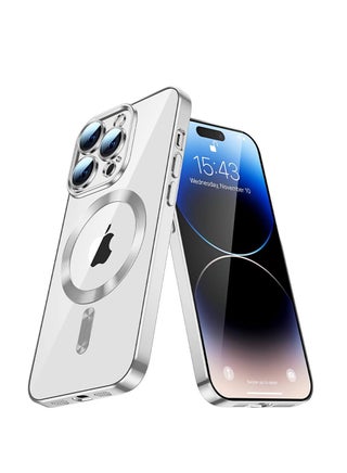 جراب مغناطيسي لهاتف iPhone 15 Pro MAX مع MagSafe [يدعم الشحن اللاسلكي] جراب هاتف شفاف مقاوم للصدمات من مادة TPU لهاتف iPhone 15 Pro MAX مع واقي عدسة كاميرا مدمج فضي - pzsku/ZB884386782D0788210A7Z/45/1746210466/55b4b7ce-5803-49d0-9a79-979b0fc931f0