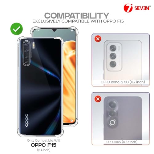 7-Seven 7SEVEN® Back Cover for Oppo F15 Transparent Mobile Back Case Shock Proof Design Camera Edges Protection Crystal Clear Phone Case Silicon Soft TPU and Flexible Bumper Phone Cover - Image 2