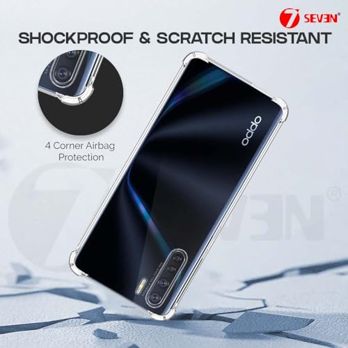 7-Seven 7SEVEN® Back Cover for Oppo F15 Transparent Mobile Back Case Shock Proof Design Camera Edges Protection Crystal Clear Phone Case Silicon Soft TPU and Flexible Bumper Phone Cover - Image 4