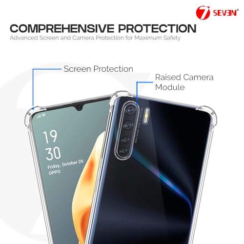7-Seven 7SEVEN® Back Cover for Oppo F15 Transparent Mobile Back Case Shock Proof Design Camera Edges Protection Crystal Clear Phone Case Silicon Soft TPU and Flexible Bumper Phone Cover - Image 3