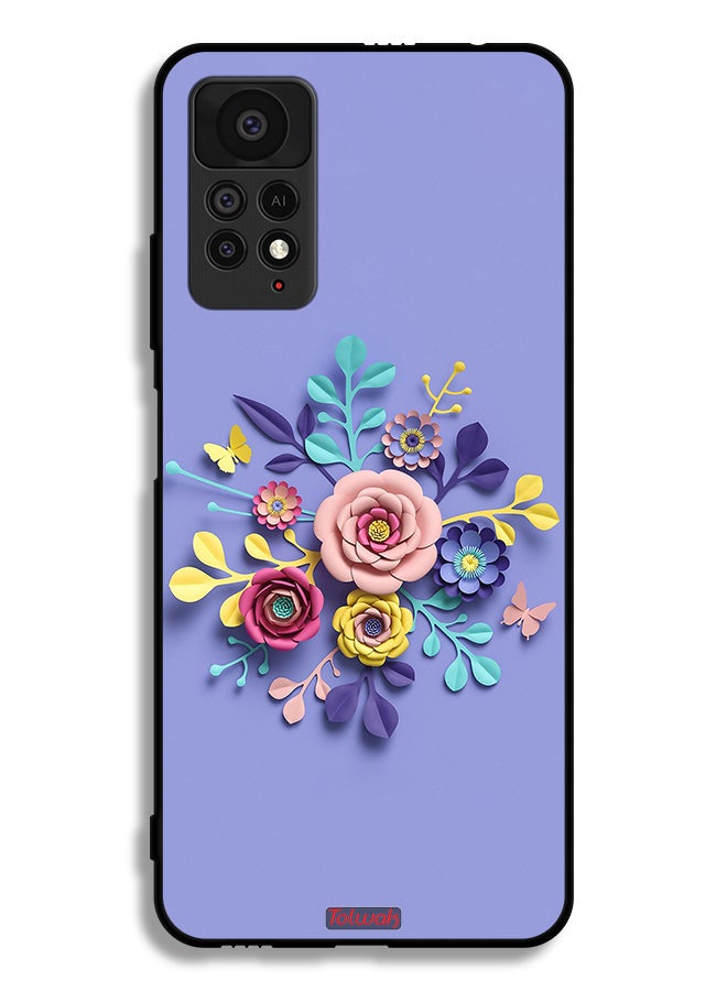 Tolwak Xiaomi Redmi Note 11 Pro 5G Protective Case Cover Flowers Art - Image 2