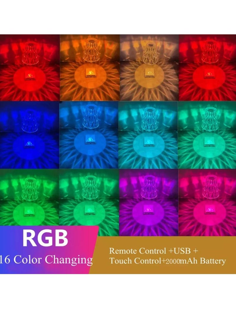 Yuwell 16 Colors RGB Crystal Table Lamp Diamond Lamp Multi-Color Remote Control Touch Table Light USB Charging Romantic Acrylic LED Night Light Modern Home Decoration Desk Lamp - Image 4