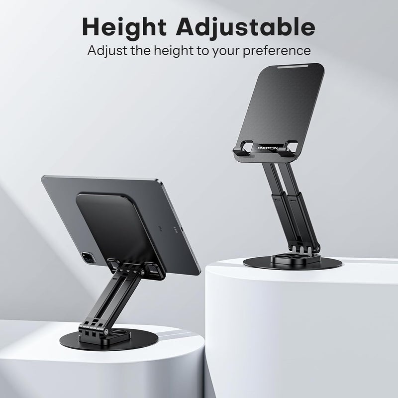 Omoton Tablet Stand for iPad, Adjustable Tablet Holder for Desk, Portable Monitor Stand Compatible with 4-15.6" Tablets Kindle Such as iPad Pro 11, 10.2, 13, Air/Mini - Image 3