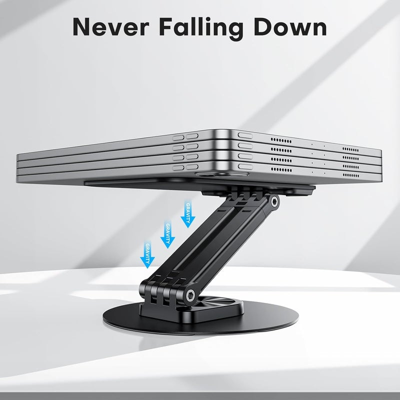 Omoton Tablet Stand for iPad, Adjustable Tablet Holder for Desk, Portable Monitor Stand Compatible with 4-15.6" Tablets Kindle Such as iPad Pro 11, 10.2, 13, Air/Mini - Image 2