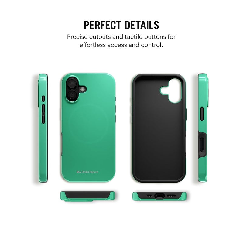 Daily Objects حافظة بامبرز ماغسيف من البولي كربونات لجهاز آيفون 16 متوافقة مع الشحن اللاسلكي ماغسيف | غطاء خلفي هجين مغناطيسي باللون النعناعي - Image 5