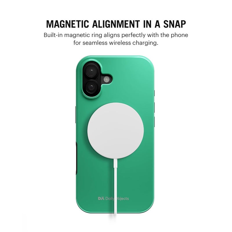 Daily Objects حافظة بامبرز ماغسيف من البولي كربونات لجهاز آيفون 16 متوافقة مع الشحن اللاسلكي ماغسيف | غطاء خلفي هجين مغناطيسي باللون النعناعي - Image 2
