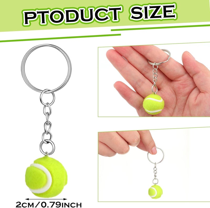 Sureio 48 Pcs Tennis Party Favors Gift Set 24 Charm Bracelets 24 Ball Keychain Key Ring Tennis Gifts for Adults Women Sport Lovers Team Accessories Bulk - Image 4