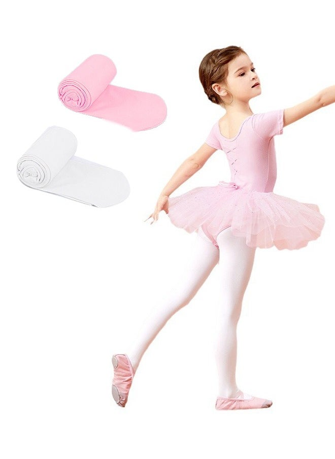 Generic 2 Pairs Girls Dance Socks,Girls Ballet Tights | Ballet Tights Kids Soft Elasticity Tights Bulk School Uniform Costume With Tights，Child Long Stockings Suitable For Dancing Performing  - Image 1