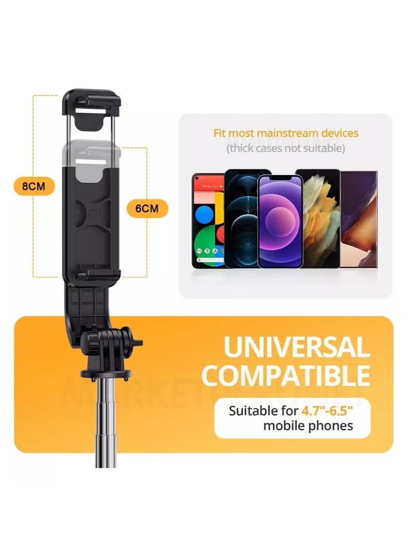 vesus Selfie Stick Tripod with Light, 100cm Tripod with Wireless Remote, Portable Phone Holder, Phone Tripod for Tiktok Vlog Youtuber Live Video Record (Q07 Black) - Image 3