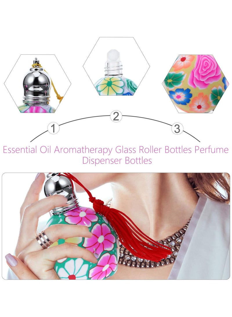 GGOOT 5 Pcs Essential Oil Bottles Polymer Clay Roller Bottles 15mL Empty Perfume Refillable Bottles Container for Trip Travel Women Random  - Image 2