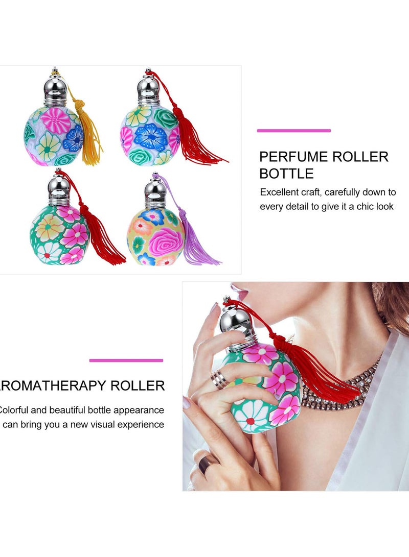 GGOOT 5 Pcs Essential Oil Bottles Polymer Clay Roller Bottles 15mL Empty Perfume Refillable Bottles Container for Trip Travel Women Random  - Image 4