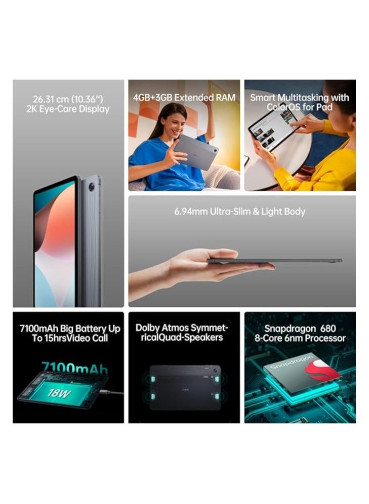 OPPO Pad Air 10.36 Inch WiFi Only Tablet 4GB RAM 64GB ROM Grey - International Version - Image 2