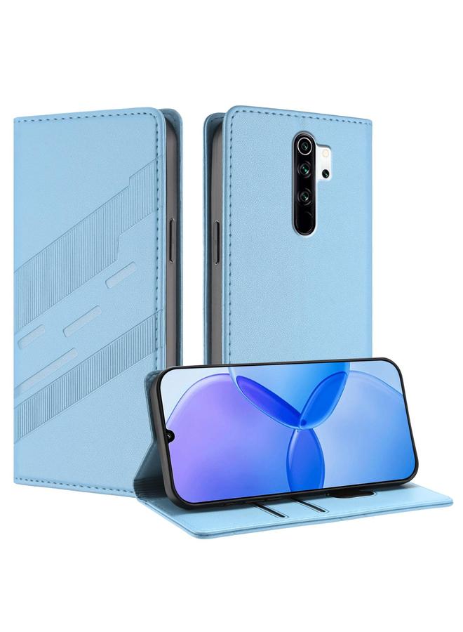 اس-توب جراب لهاتف Redmi Note 8 Pro محفظة جلدية منقوشة متعددة الوظائف بتصميم كلاسيكي - Image 1