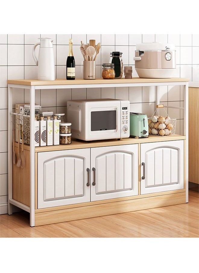 NKX 2-Tier Kitchen Storage Shelf Microwave Oven Stand Rack Spice Organizer with 3 Door Storage Cabinet Large Storage Rack  - Image 1