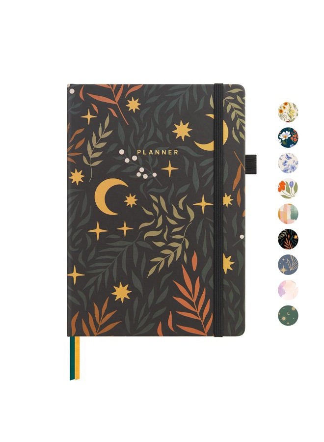 &And Per Se And Per Se Undated Planner, A5 Weekly Calendar Planner, 72 Weeks Hardcover to Track Goals, Planning Book with Monthly Tab Stickers & Back Pocket(Lunar Leaf) - Image 1