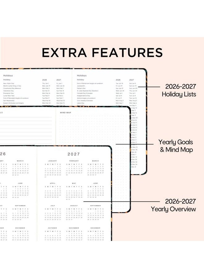&And Per Se And Per Se Undated Planner, A5 Weekly Calendar Planner, 72 Weeks Hardcover to Track Goals, Planning Book with Monthly Tab Stickers & Back Pocket(Lunar Leaf) - Image 4