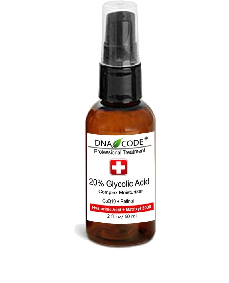 DNA Code 20 Glycolic Acid Complex Skin Renewal Moisturizer wRetinol CoQ10 B5 and More