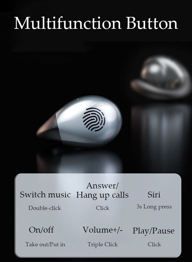 DUNISO Wireless Headphones Bluetooth 5.3 Ear Clip Earphones with Wireless Charging Case Digital Display and Touch Control IPX5 Waterproof for Running Sport Gym - Image 3