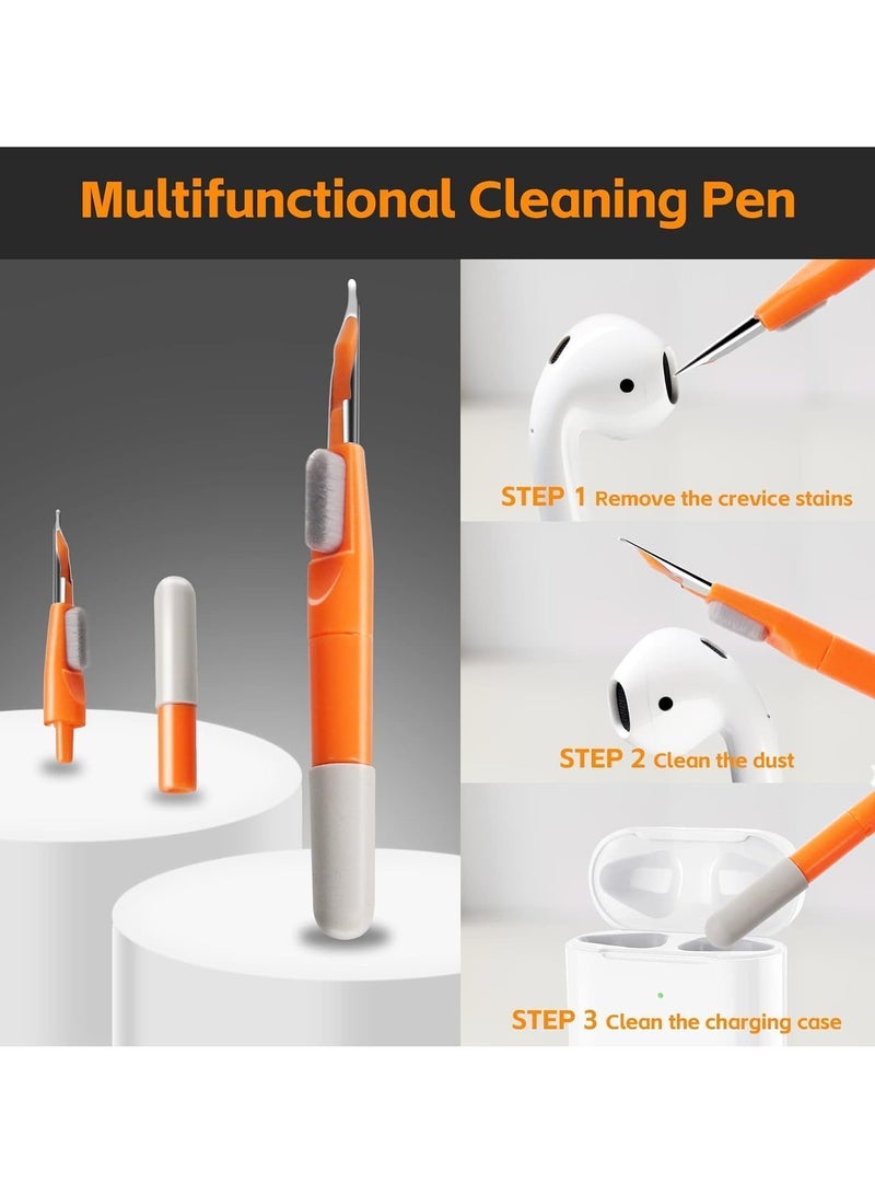 Multi-functional Cleaning Kit – 11 in 1 Multi-Functional Keyboard Cleaning Kit, Portable Electronics Cleaner for Laptop, Mobile, AirPods, MacBook, iPad, PC, Tablet  More (Orange) - Image 4