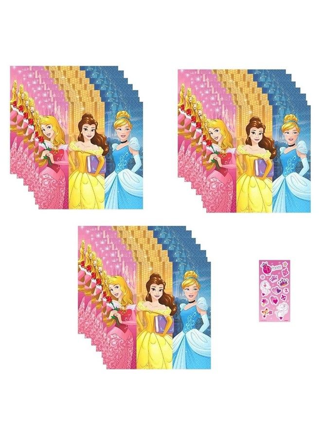 Unique حزمة مستلزمات حفلة أميرات ديزني تشمل 48 منديل غداء وعشاء - Image 5