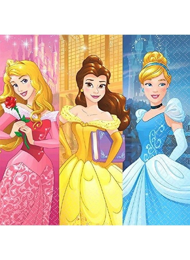 Unique حزمة مستلزمات حفلة أميرات ديزني تشمل 48 منديل غداء وعشاء - Image 3