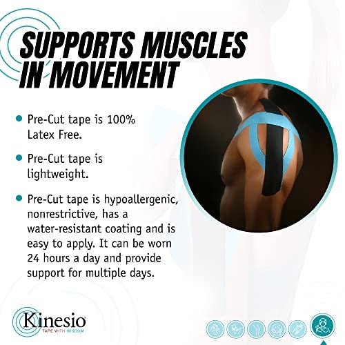 Kinesio Tape - Pre-Cut Shoulder Support - Optimized Athletic Tape Strips - Image 2