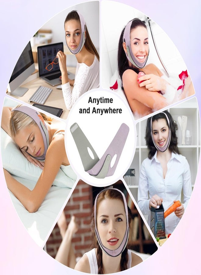 FERNIDA V Line Lifting Mask Chin Strap, FERNIDA Soft V Shaped Face Mask Chin Cheek Lift Band Jaw Exerciser for Women and Men, Pink - Image 5