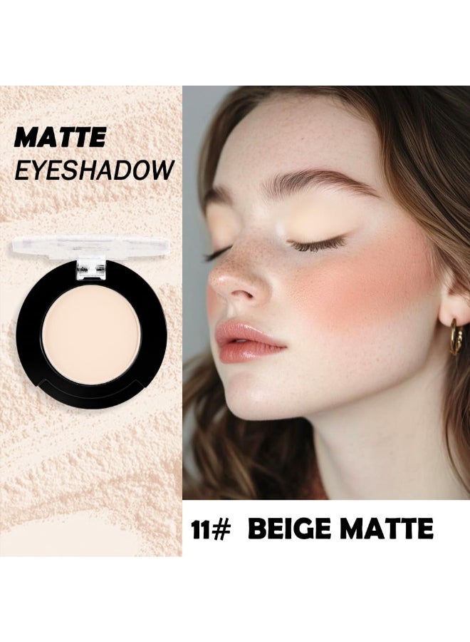 HHLTOH Neutral Light Nude Beige White Single Matte Eye Shadow Palette Naked Eyeshadow Palette Makeup for Old Women de sombras de ojos Natural Vegan Eyeshadow for Eyes Long Lasting NaturingLooking 11 - Image 4