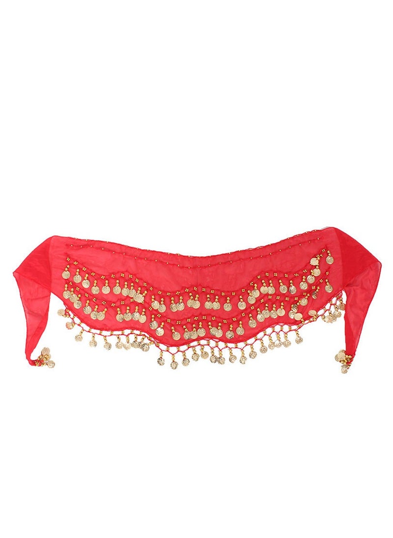Al Aoyama Belly Dance Wrap set Belt Skirt With 128 Gold Coins  - Image 2
