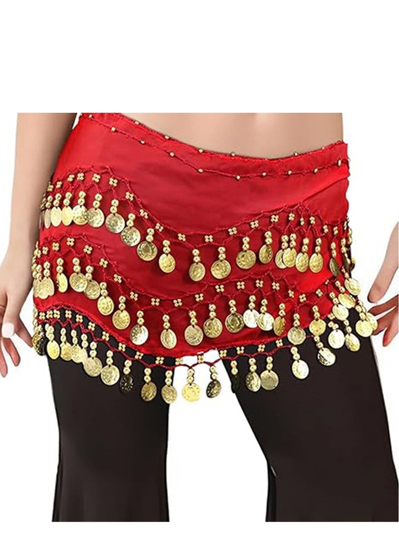 Al Aoyama Belly Dance Wrap set Belt Skirt With 128 Gold Coins  - Image 4