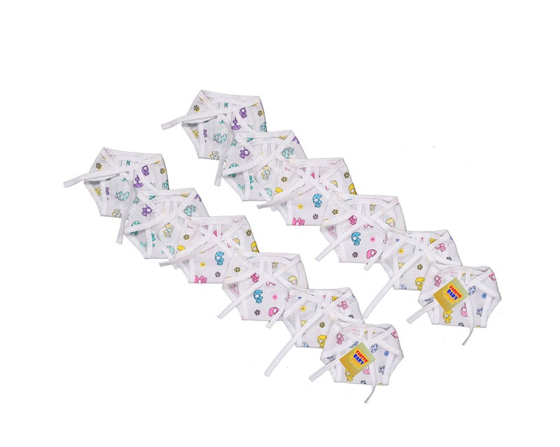 Fareto Baby Cotton Cloth Single Layer Nappies(Indian Style Langots) Pack of 24 Pcs (Multi)(0-6 Months) - Image 2