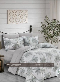 Inrest Home 6-Piece Bedding Set – Includes King Comforter (230×250 cm), Fitted Sheet, and 4 Pillow Covers – Microfiber in Dark Silver. 