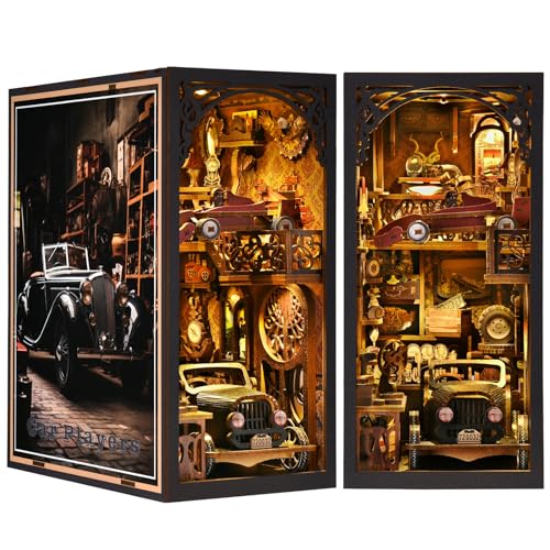 ETKVR Book Nook Kit Book Nook Kits for Adults DIY Booknook Model Build DIY 3D Wooden Puzzle Bookend Booknook Bookshelf Insert Miniature Dollhouse Kit for Home Decoration - Image 1