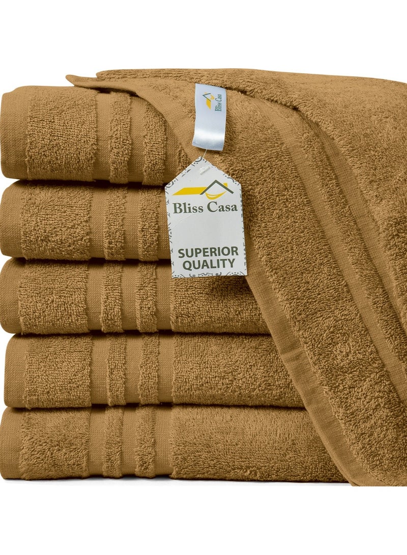بليس كاسا مناشف شعر قطنية من Bliss Casa مقاس 20 × 40 بوصة (6 عبوات) مجموعة مناشف متعددة الأغراض خفيفة الوزن وماصة للتجفيف السريع لليد وصالة الألعاب الرياضية وحمام السباحة والمنتجعات الصحية والفندق والصالون (الجمل) - Image 1