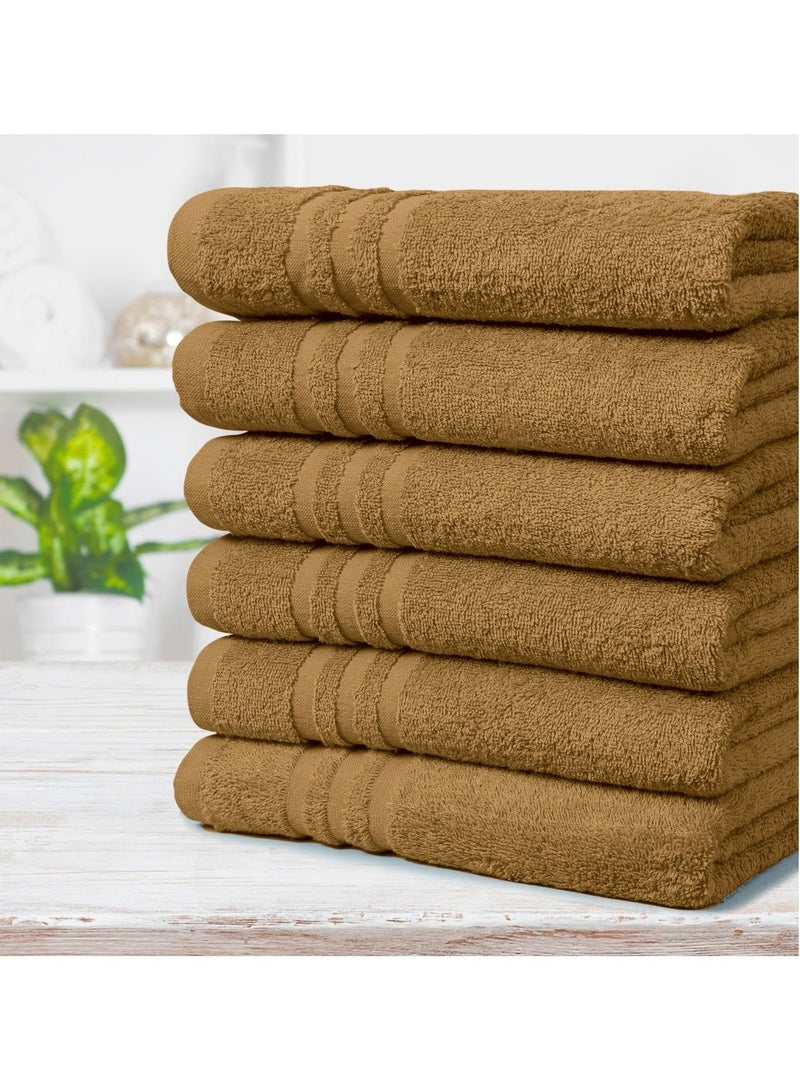 بليس كاسا مناشف شعر قطنية من Bliss Casa مقاس 20 × 40 بوصة (6 عبوات) مجموعة مناشف متعددة الأغراض خفيفة الوزن وماصة للتجفيف السريع لليد وصالة الألعاب الرياضية وحمام السباحة والمنتجعات الصحية والفندق والصالون (الجمل) - Image 3