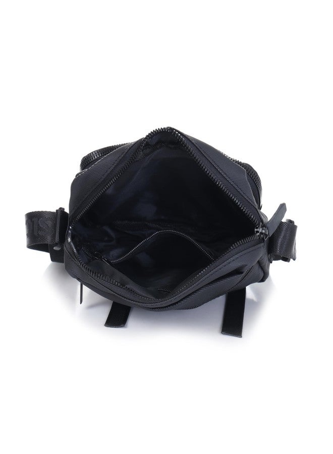 MENSCH Crossbody Bag with Multiple Pockets | Adjustable Strap | Front, Middle, Back, Hidden Zipper Compartments | Perfect for Women (Black) - Image 5