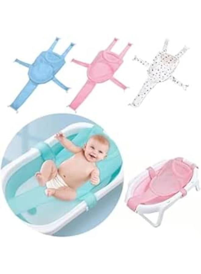 مقعد حمام الطفل يدعم وسادة الطفل العائمة وسادة حمام الطفل الناعمة وسادة مقعد حمام غير قابلة للانزلاق وسادة حوض استحمام الطفل قابلة للطي لحديثي الولادة 0-12 شهر بدون حوض استحمام (بينك)