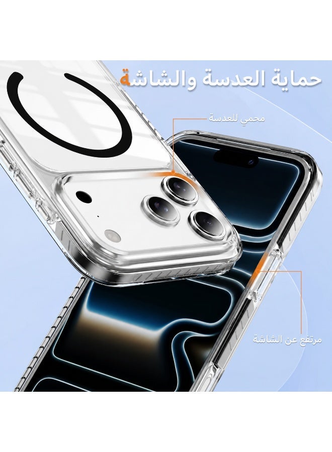 كفر شفاف مغناطيسي متوافق مع MagSafe لهاتف آيفون 16 برو ماكس – حماية ضد الصدمات والخدوش مع مغناطيس N52 قوي - Image 4