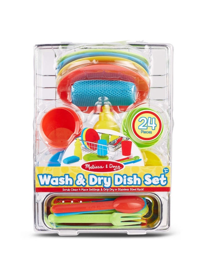 Melissa & Doug مجموعة غسيل وتجفيف الأطباق من ميليسا ودوج لنلعب! في المنزل - Image 1