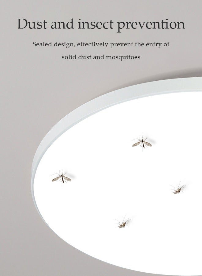 DUNISO LED ceiling light, waterproof PP plastic corridor light, modern ceiling light, dustproof, moisture proof, insect proof, 6500K, 24W, suitable for corridors, living rooms, bedrooms, kitchens,black  - Image 5
