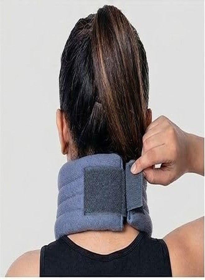 Sandberg Cervical Adjustable Collar Neck Support Brace | Soft Foam Padding | Adjustable Hook and Loop Closure | Lightweight Neck Collar for Women and Men | Grey | Size L - Image 3