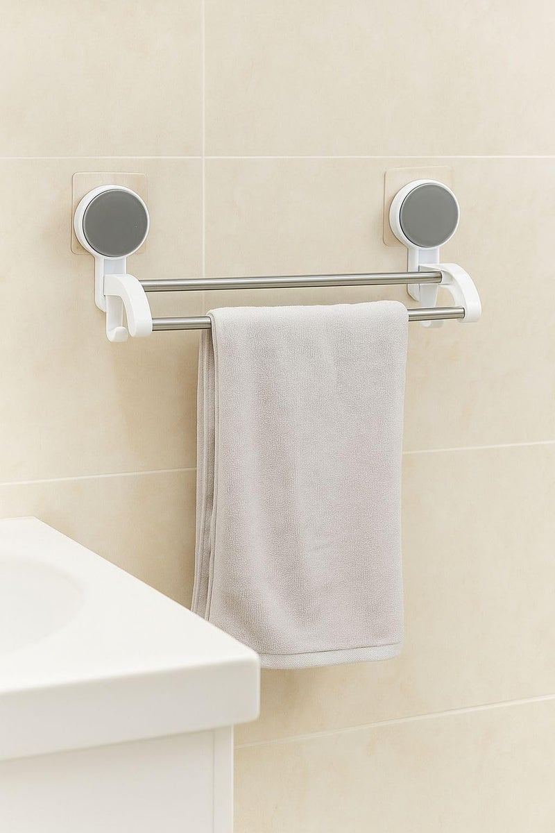 Copelle Self Adhesive Stainless Steel Dual Towel Rod/Towel Bar for Bathroom/Towel Hanger/Stand/Napkin Holder/Bathroom Accessories - Image 4