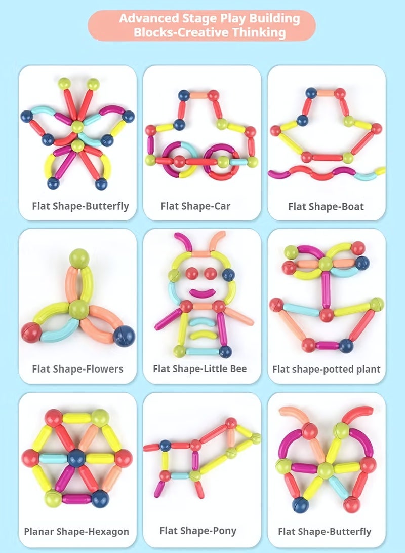 Magnetic Stacking Blocks, 36 PCS Magnetic Building Toys for Kids: STEM Educational Learning Toys - Montessori Fun Indoor Preschool Activity Gifts for Boys & Girls 3+ years - Image 3