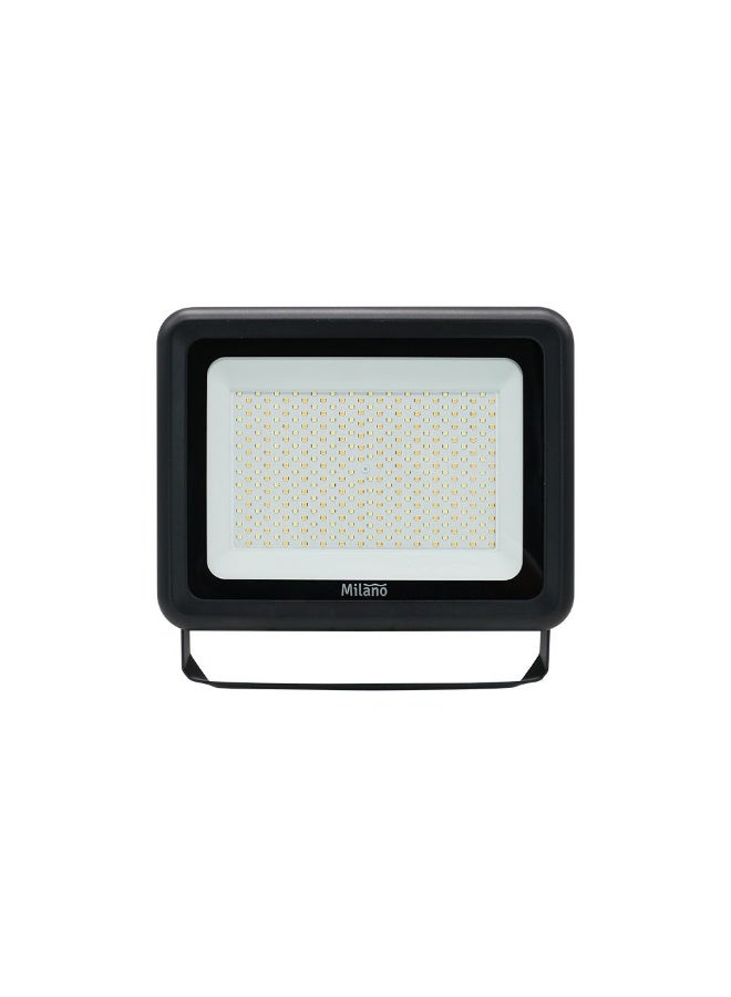 DANUBE HOME Milano 150W Flood Light With Power & Color Adjustable - Black Durable Aluminium+Iron+Glass Flood & Spike Lights 3 Color Halogen Light Outdoor Lighting For Gardens, Patios, & Pathways - 30X30X5Cm